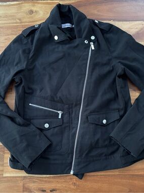 Calvin Klein Black Moto Jacket - Size XS